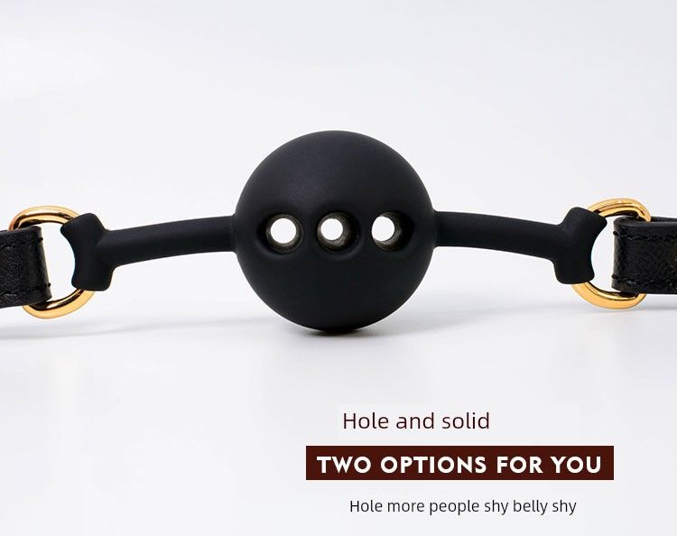 Palla bavaglio in silicone per la bocca, di piccole dimensioni, per uomini, in stile pelle di mucca di alta qualità, con fori, anti-vomito, divertimento in camera_voghion.com