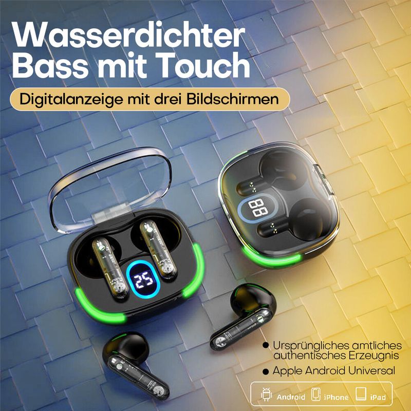 Kabellose Bluetooth-Kopfhörer, Ohrhörer, In-Ear-Pods für alle Geräte_voghion.com