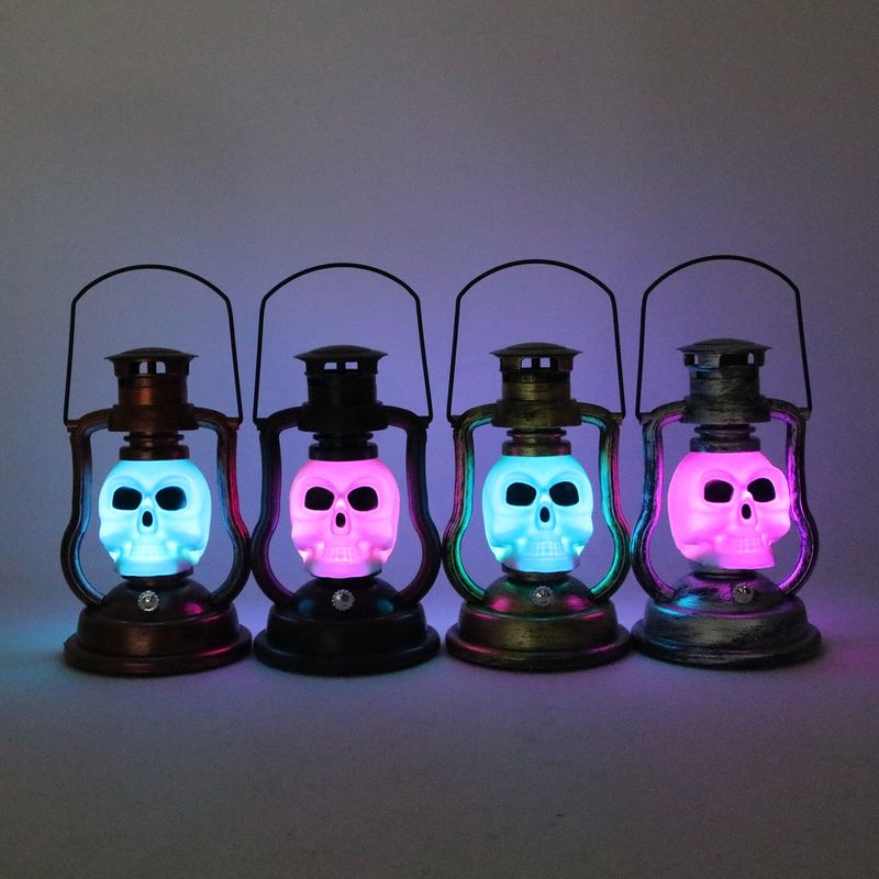 Cross Border Skull Pumpkin Lantern Halloween Battery Lantern Outdoor Garden Camping LED Portable Kerosene Lamp_voghion.com