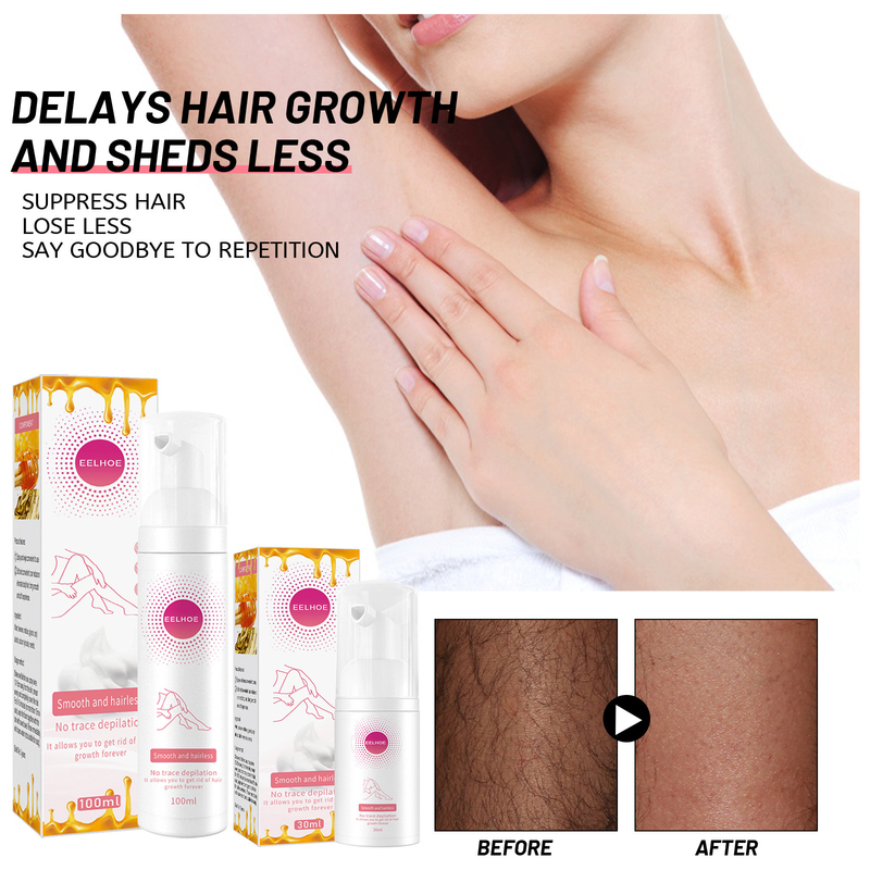 Espuma hidratante para eliminar el vello de las piernas y axilas, mousse, miel, suave, agradable para la piel y no irritante, 2024_voghion.com