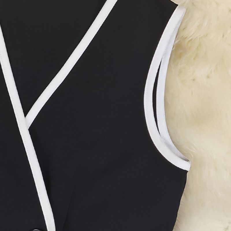 Gilet sans manches de couleur unie pour femme, nouveau tempérament_voghion.com