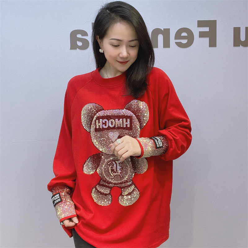 Abbigliamento da donna Maglia a maniche lunghe in maglia a caldo di grandi dimensioni con spesso strato di fondo_voghion.com