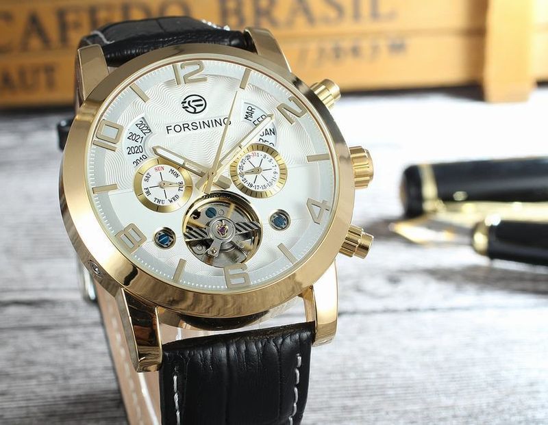 Orologio automatico di lusso da uomo con tourbillon e quadrante grande, cinturino in vera pelle, fibbia in acciaio inossidabile, vetro minerale, orologio casual alla moda_voghion.com