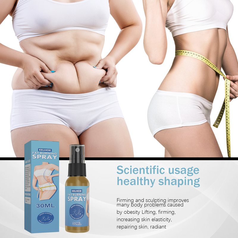 Körper zeigen Schönes Spray, schöne schlanke Taille, die einen großen Bauch, einen Oberschenkelmuskel und eine straffende, hautstraffende Massageflüssigkeit formt_voghion.com