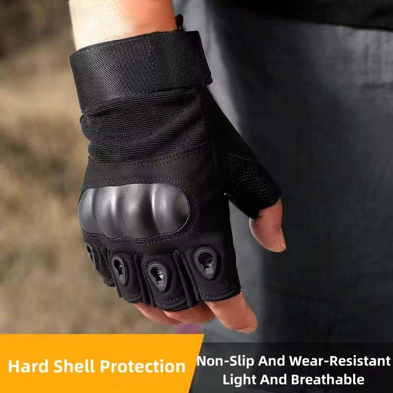 Taktiska halvfingerhandskar för män och kvinnor, skydd, sportträning, utomhuscykling_voghion.com