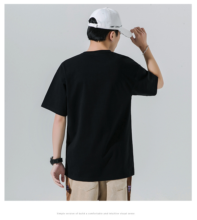 Short Sleeved T Shirt For Men Summer New Smiley Face Printed Cotton Loose Round Neck S Half Youth_voghion.com