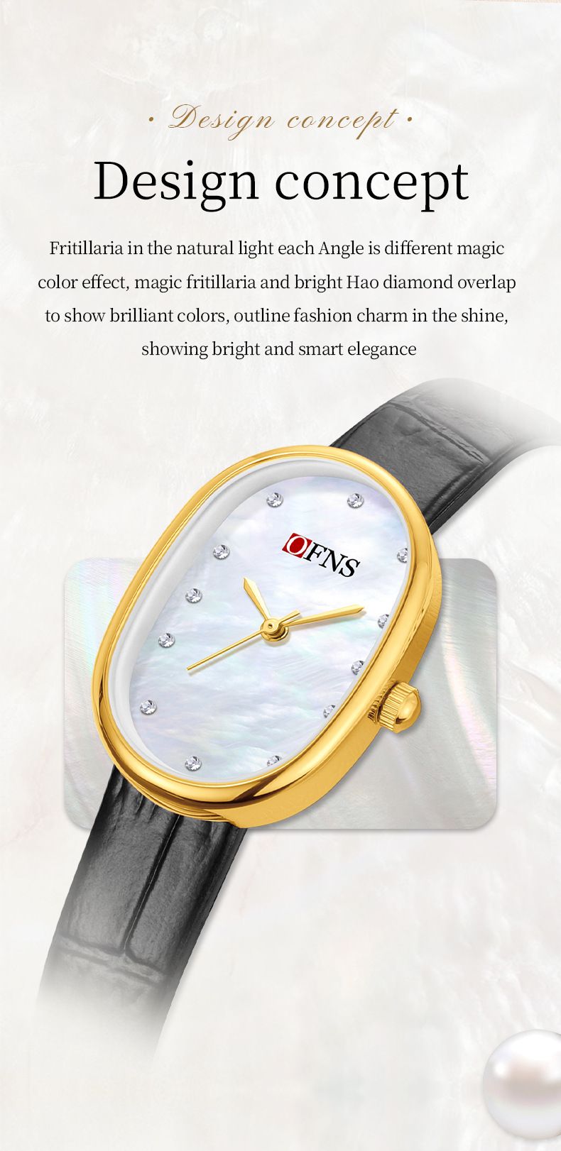 Elegante orologio al quarzo da donna con dettagli in diamanti, quadrante ovale impermeabile ed elegante per abbigliamento casual. Orologio al quarzo impermeabile Caibei, orologio da donna di alta gamma._voghion.com