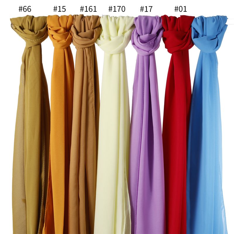 Chiffon Scarf Women's Long Scarf High Quality Windproof And Sandproof Headscarf Four Seasons Middle Eastern Muslim Shawl_voghion.com