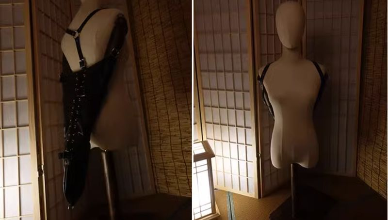 Single Gloves Backhand Back Training Shapewear Sexy Restraint Clothes Binding SM_voghion.com