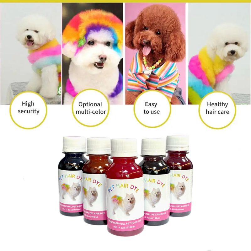 Polvere di decontaminazione del colore della crema colorante persistente per cani con tintura per animali domestici da 100 ml_voghion.com
