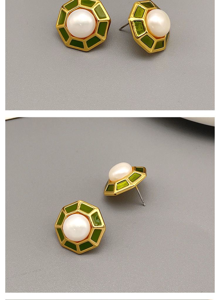 Versione coreana degli orecchini in smalto con perle d'acqua dolce Xiaoxiangfeng, senso del design di nicchia, orecchio dal temperamento personalizzato_voghion.com