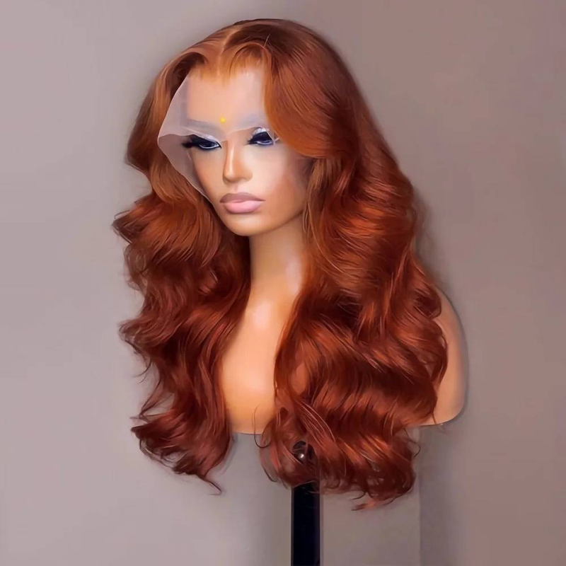 13x4 Roodbruin Body Wave Lace Frontal Menselijk Haar Pruik Lace Frontal Pruik Menselijk Haar Pruik Voorgeplukt Braziliaans Haar_voghion.com