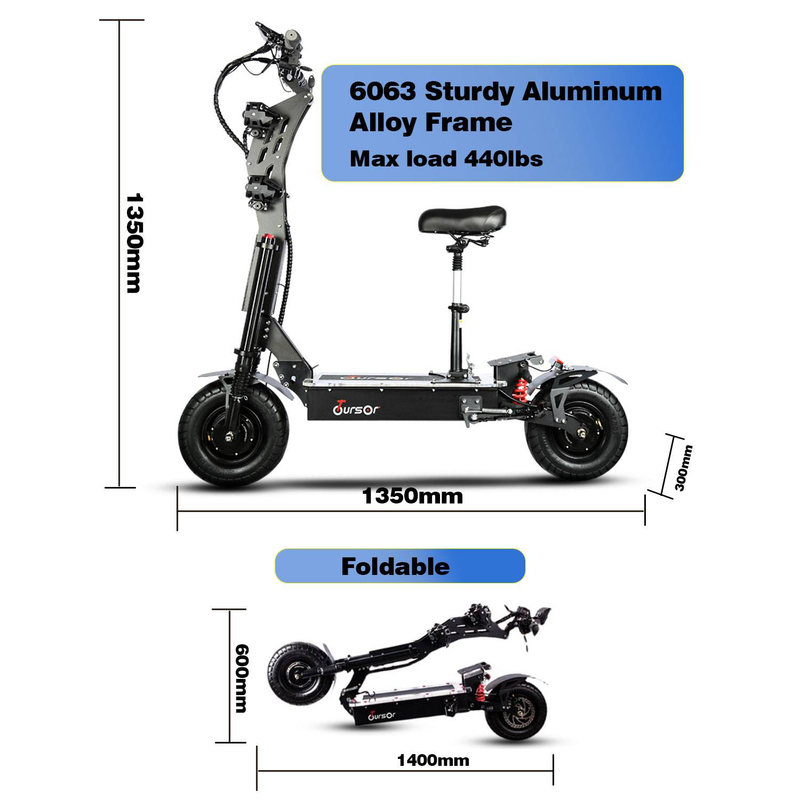 X13 Elektro-Scooter für Erwachsene, 13-Zoll-Vakuum-All-Terriain-Reifen, 60 V, 8000 W, Doppelmotor, Offroad, 45 Ah Lithiumbatterie, faltbarer Elektroroller mit zwei Rädern_voghion.com