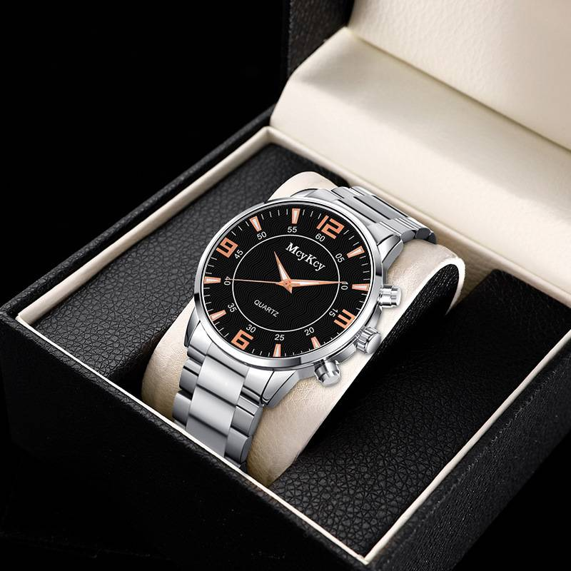 Men's Watch Gift Watch Simple Alloy Steel Band Quartz Men's Watch_voghion.com