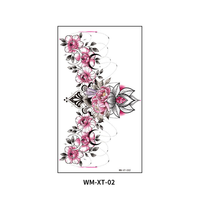 Accessoires de tatouage Autocollants de tatouage Fleur colorée Poitrine Clavicule Cicatrice Couvrant Imperméable Sexy Fleur Bras Autocollants de tatouage temporaire_voghion.com