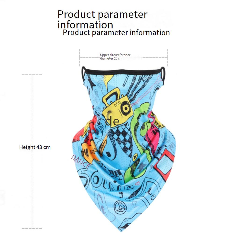 Masque de cyclisme, écharpe triangulaire suspendue aux oreilles, cache-cou respirant en maille de soie glacée, masque de cyclisme en plein air, écharpe de protection solaire pour la pêche d'été_voghion.com