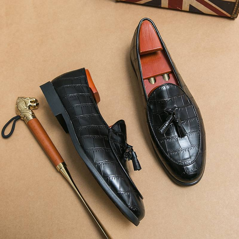 Mens Dress Shoe Fashion Male Loafers Business Wedding Shoe Men Black Elegant Classic Man Formal Social Men's_voghion.com