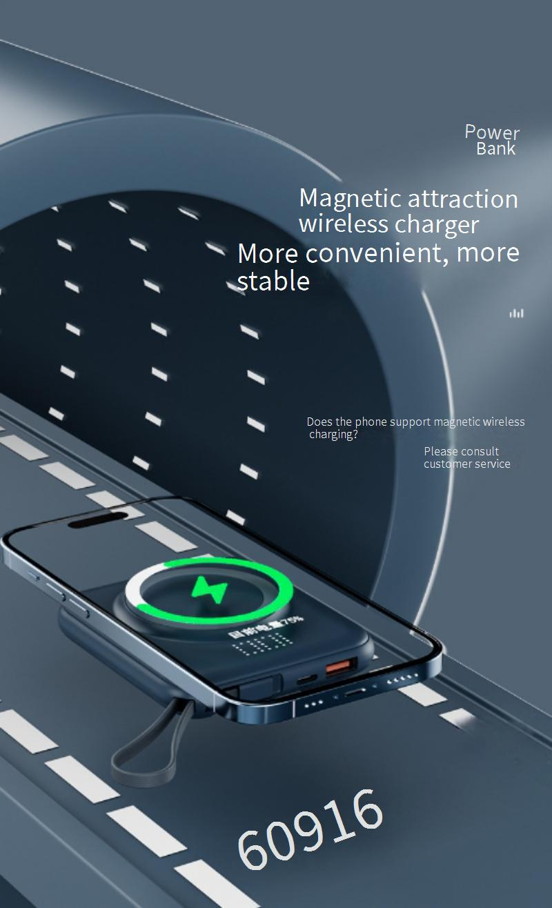 Kommt mit vier magnetischen Kabellosen Lade Schatz 10000 MAh Halterung Praktische Mobile Power Geschenk Anpassung_voghion.com