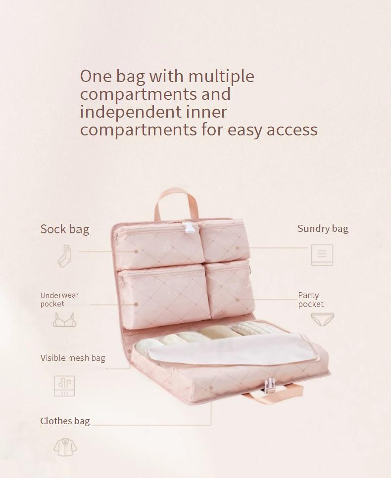 7-in-1 Travel Compression Packing Cubes Set - Hanging & Foldable Organizer For Clothes, Underwear, Shoes_voghion.com
