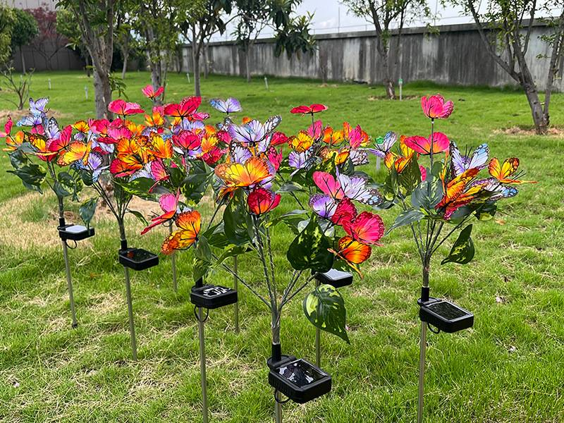 New Hot Selling Solar 4 Head 5 Head Butterfly Lantern Outdoor Lawn Garden Decoration Atmosphere Lamp_voghion.com
