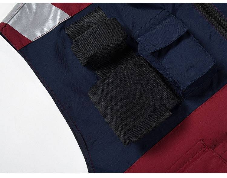 High-Visibility Safety Vest For Emergency & Volunteer Work - Lightweight Polyester Zip-Up With Multiple Utility Pockets_voghion.com