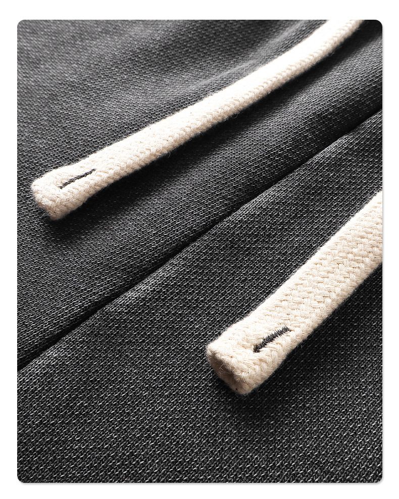 Men's Distressed Straight Leg Pants - High Street Fashion Vintage Washed Cotton Trousers With Ripped Details (S-XXL, Black/Gray)_voghion.com