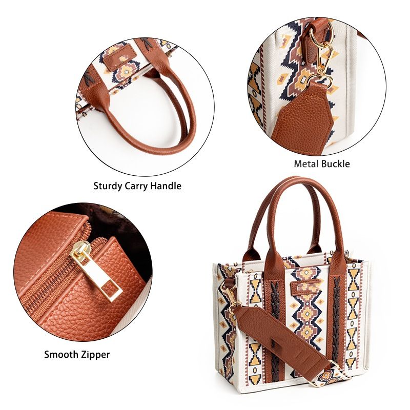 Portafoglio occidentale Borsa a tracolla da donna Borsa a mano azteca bohémien_voghion.com