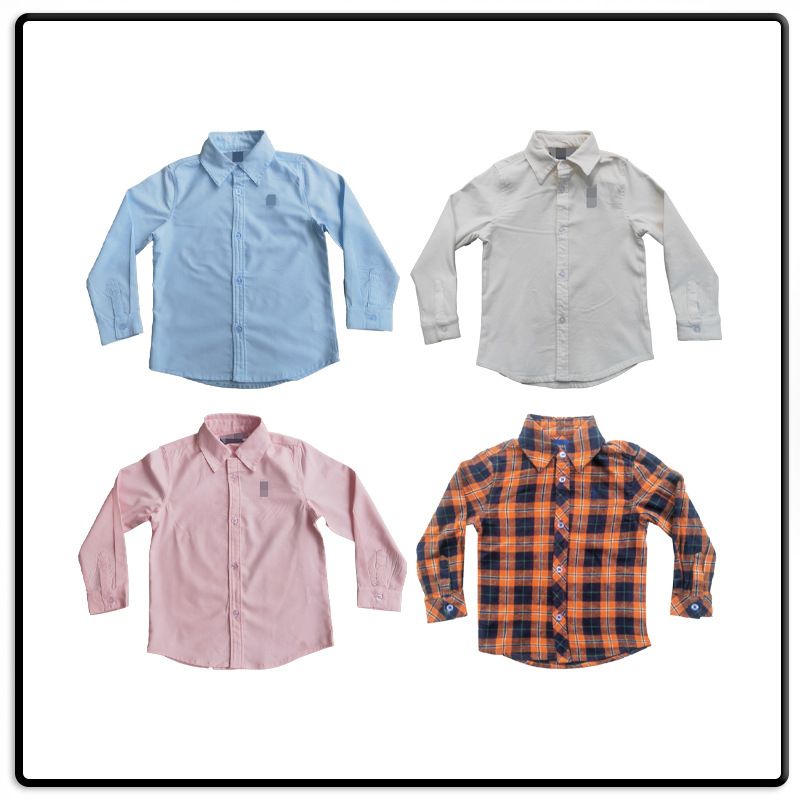 Camicia casual a maniche lunghe a quadri per bambini e ragazzi - Morbido cotone, unisex, leggera, versatile (taglie 90-160 cm)_voghion.com