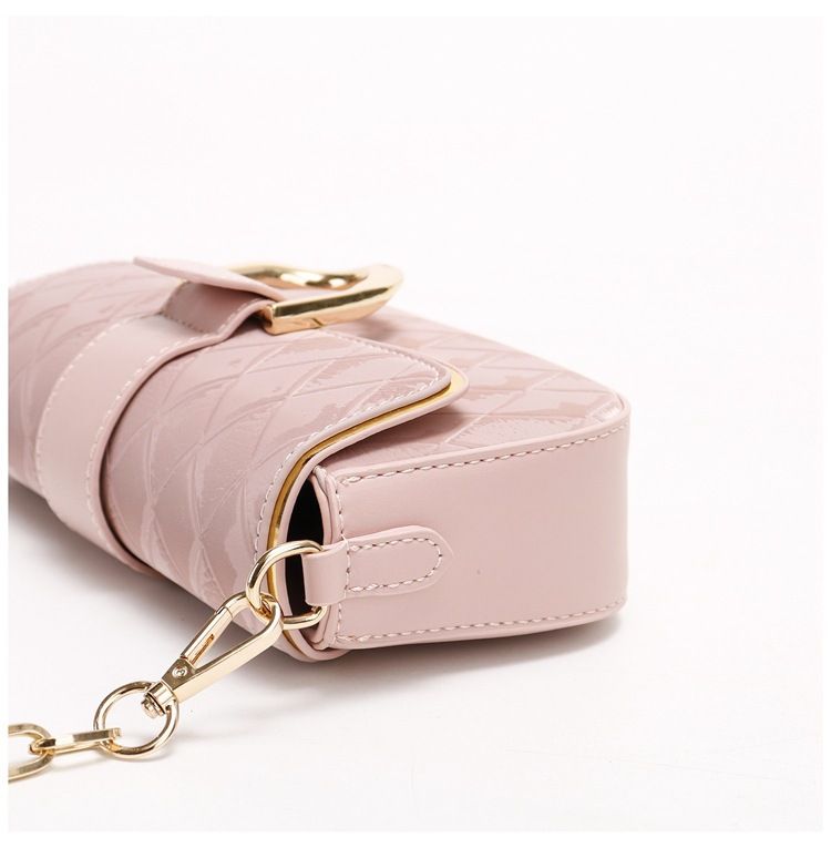 Borsa a tracolla con catena a griglia di diamanti di alta qualità, semplice ed elegante, piccola, per ufficio, con temperamento da colletto bianco_voghion.com