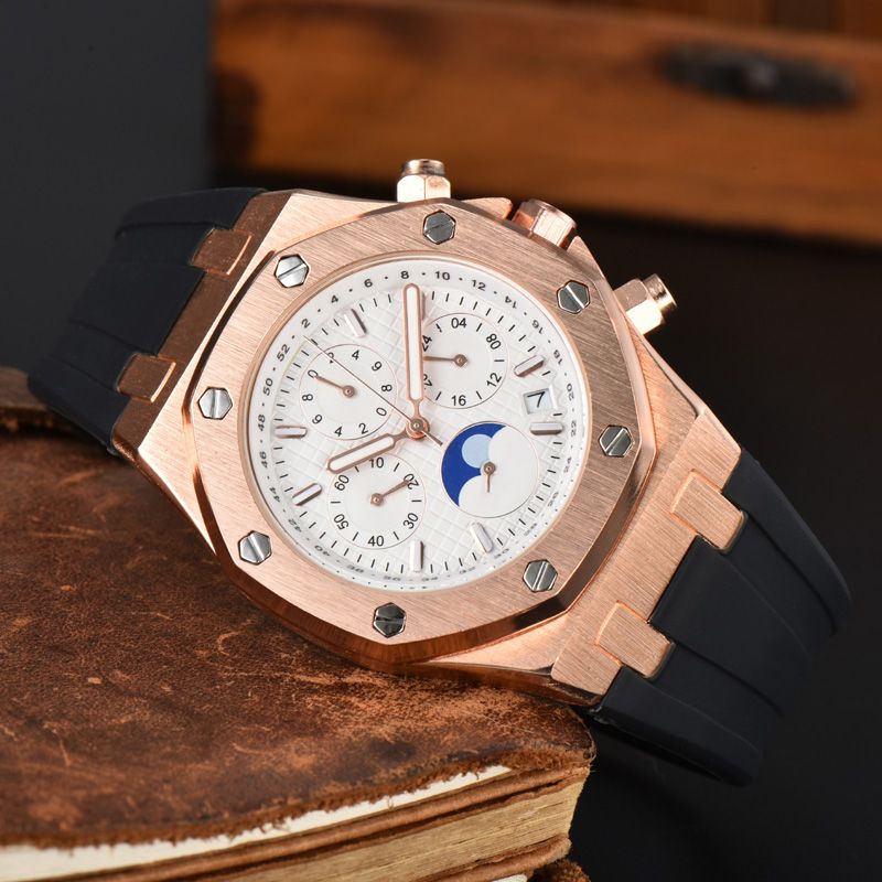 Armbanduhren für Männer 2025 Neue Herrenuhren Alle Zifferblätter funktionieren Quarzuhr Hochwertige Top-Luxusmarke Uhr Herrenmode Gummiarmband_voghion.com