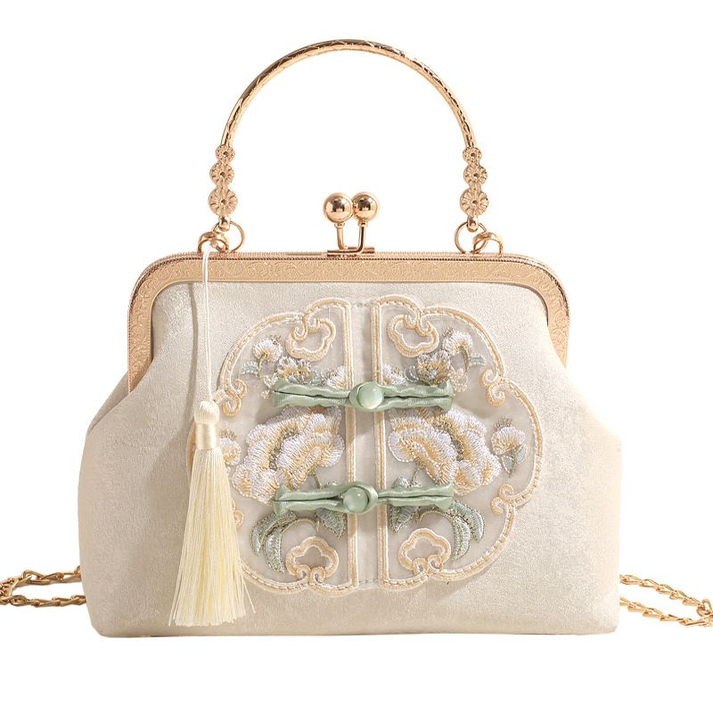 Borsa a mano ricamata in broccato cinese per donna, modello primaverile, abbinata a gonna Mamian, borsa Hanfu in stile nazionale_voghion.com