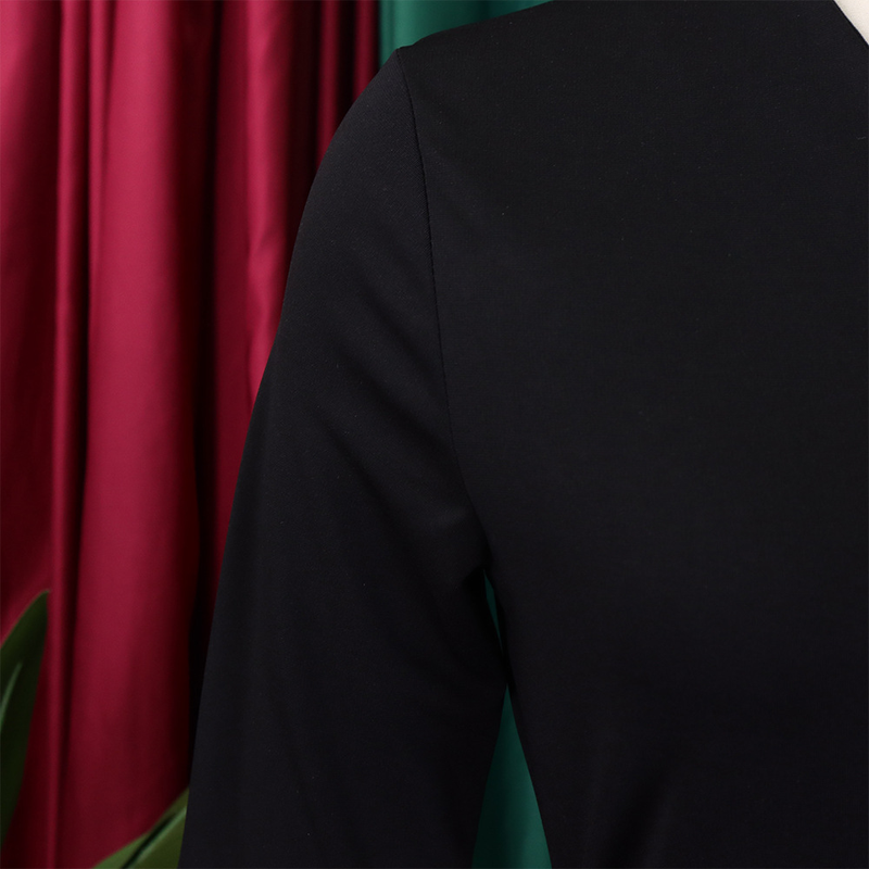 Damen 2024 Herbst Neues V-Ausschnitt Knopf Stil Elegantes Einfarbiges Übergroßes Kleid_voghion.com