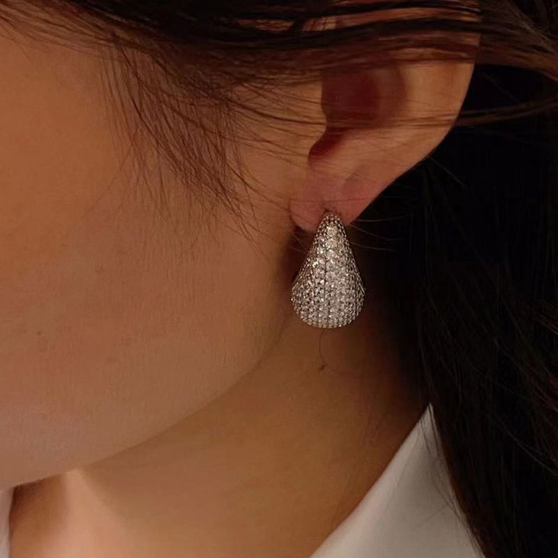 Stile Orecchini pendenti in stile femminile, luce, lusso, temperamento, moda, orecchini in zirconio intarsiato_voghion.com
