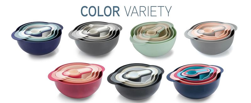COOK WITH COLOR Nesting Bowls With Measuring Cups Colander And Sifter Set - Includes Mixing Bowls, Colander,Sifter And Measuring Cups, Pink, 8 Pc Bowl_voghion.com