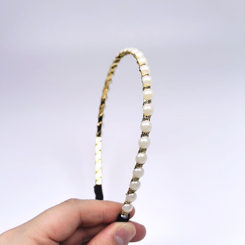 Neue Mode Perle Licht Super Fee Baby Stirnband Handgemachte Fühlen Gebrochen Metall Haar Zubehör Pony Für Frauen_voghion.com