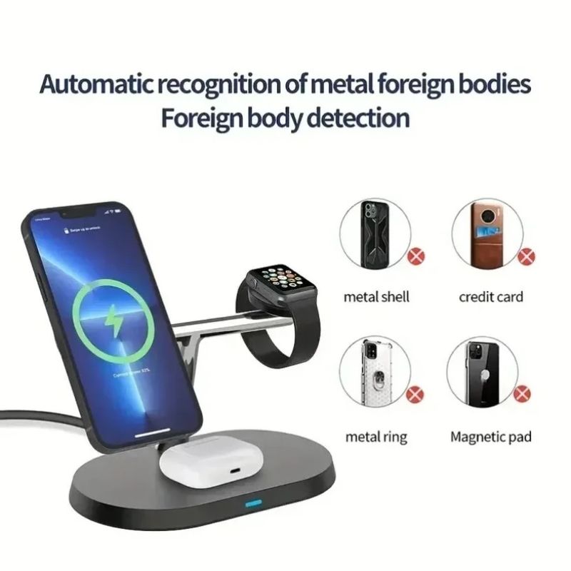 3 In 1 Fast Charging Magnetic Wireless Charger For Mag Safe IPhone 16-12 Pro Max Samsung S24 IPhone/Galaxy Watch_voghion.com