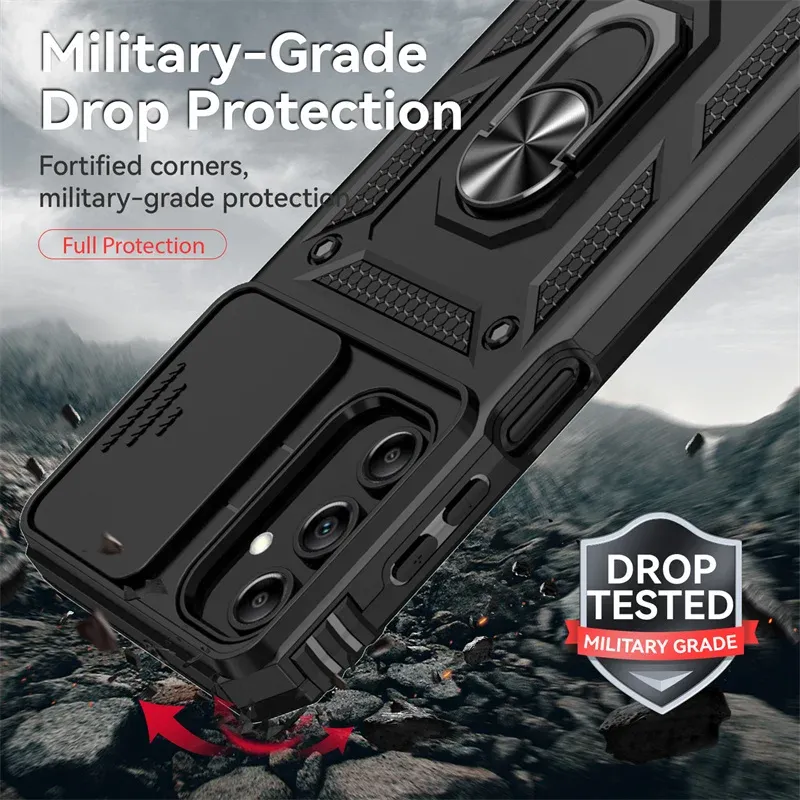 Coque de protection militaire pour Samsung Galaxy A16, A06, A15, A25, A35, A55 5G, S24FE, avec anneau de support_voghion.com