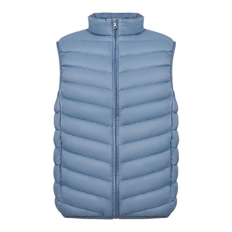 Giacca leggera in piumino bianco con collo alto, canotta, cappotto grande, nuovo gilet da uomo in velluto 90_voghion.com