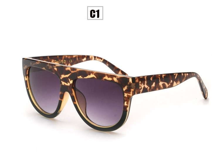 New Color Women Sunglass Unique Oversize Shield UV400 Gradient Vintage eyeglass fram Sun Glass Female Rivet_voghion.com