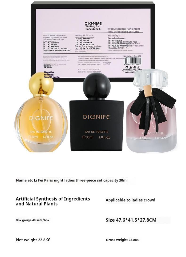 Parfum nou și alte seturi cadou Li Fei New Black Opium, set de trei piese cu parfum Black Opium Reverse și apă gratuită_voghion.com