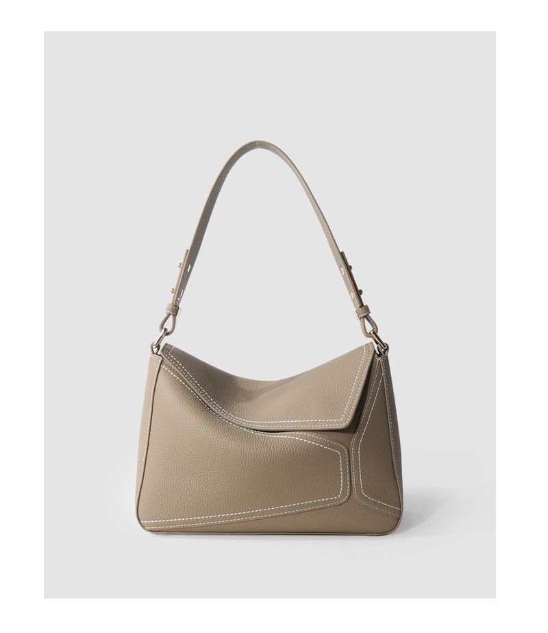 Nuova borsa a tracolla versatile in vera pelle di vacchetta con strato superiore, da donna, da pendolare, da ascella, patchwork, urbana_voghion.com