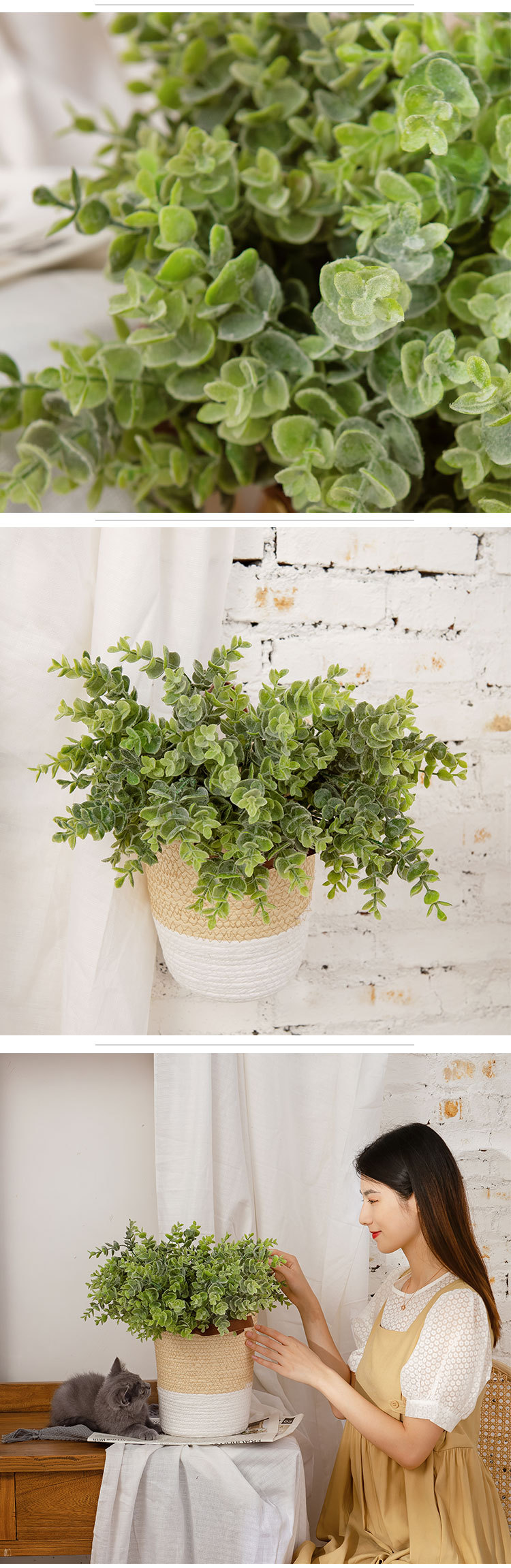 Produttore eucalipto vendita soldi foglia capelli con erba fiori artificiali all'ingrosso fiori artificiali decorazione matrimonio GF16296A_voghion.com