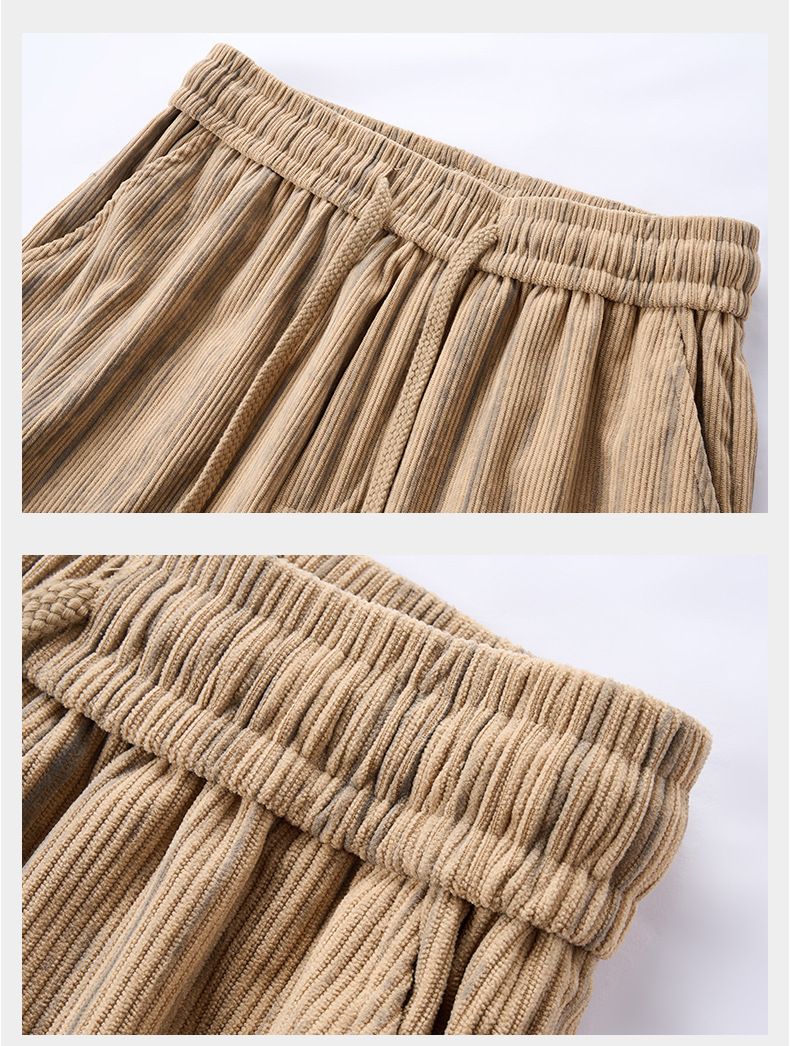 Pantaloni a gamba dritta larghi e versatili da uomo in velluto a coste americano autunno inverno 2024, stile nuovo, casual e ampio_voghion.com