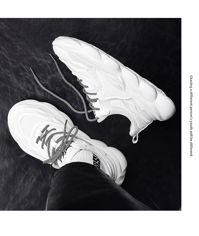 Breathable mesh platform dad shoes new men's casual platform shoes trendy sports shoes men's shoes_voghion.com
