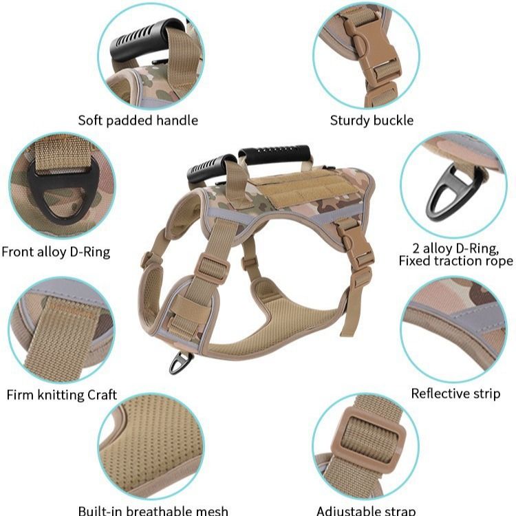 Pet 2024 For Medium And Large Dogs Vest-Style Tactical Harness Dog Walking Leash_voghion.com