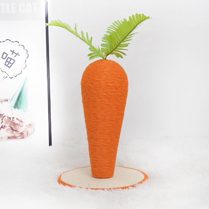 Climbing Frame Board Scratching Post Toy Pet Sisal Carrot Supplies Cat Teaser Wand Kitten_voghion.com