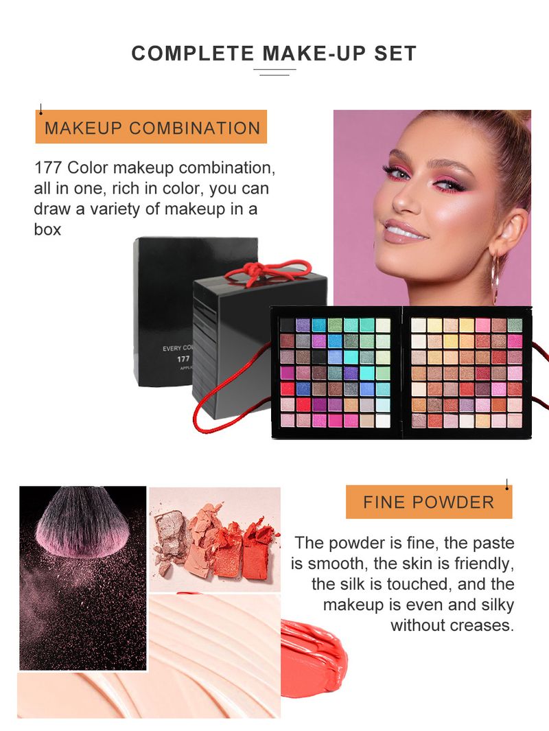 Ombretto per il trucco 177 colori Ombretto Fard Lucidalabbra Contorno Trucco multifunzionale Palette combinata Set Modifica del viso_voghion.com