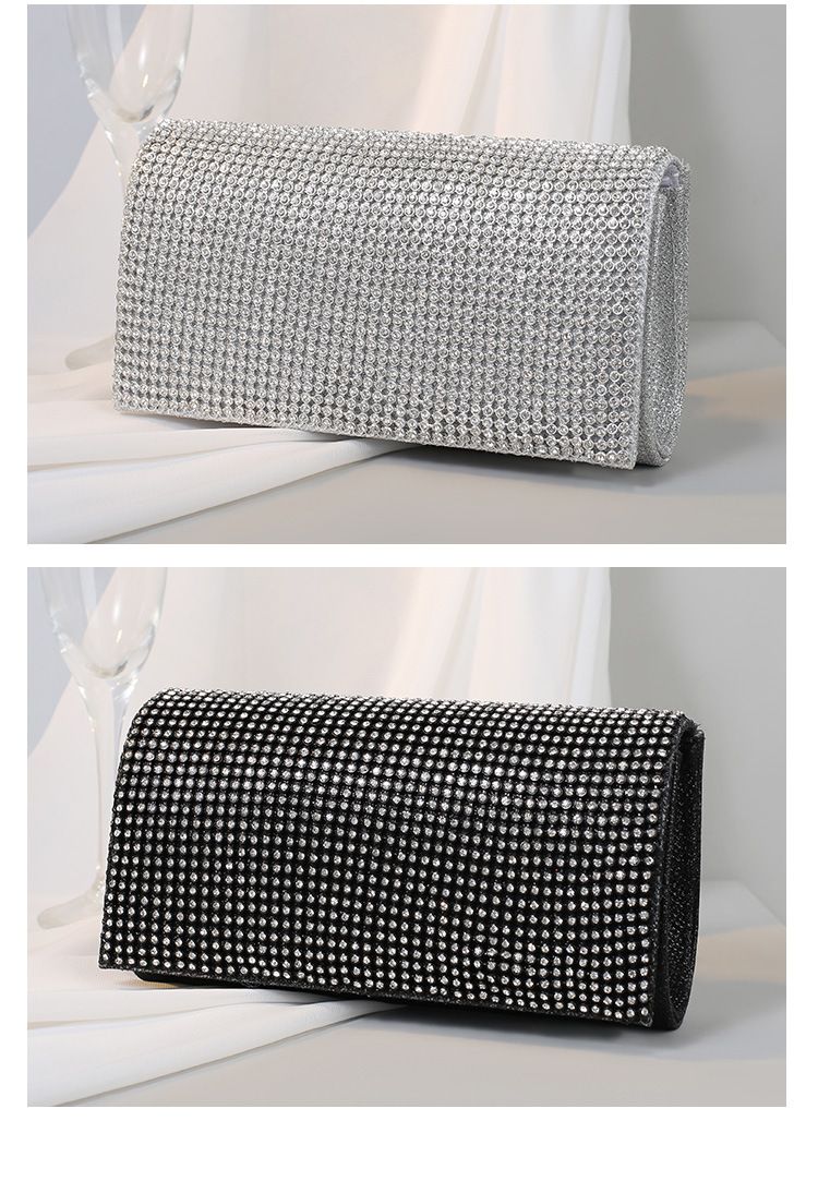 Pochette enveloppe de luxe en cuir synthétique – Sac de soirée tendance à fermeture magnétique et doublure en satin (Rouge/Noir/Or/Argent)_voghion.com