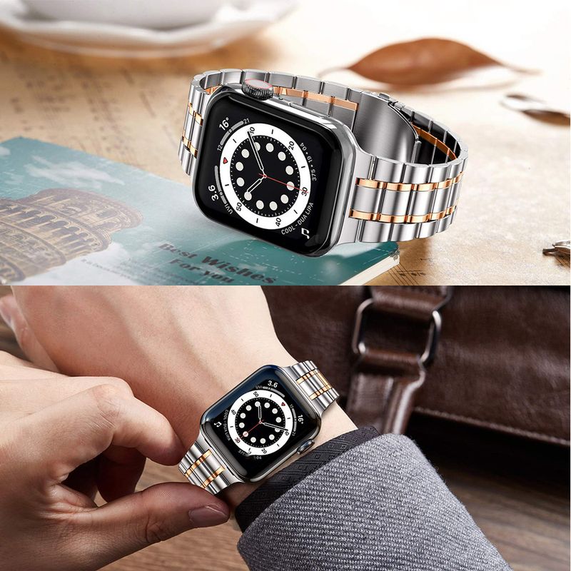 Mjukt fodralband för iwatch 10 46 mm 42 mm metallarmband klockband för Iwatch 10 9 8 Ultra 49 mm 44/45 mm rostfritt stål Correa_voghion.com