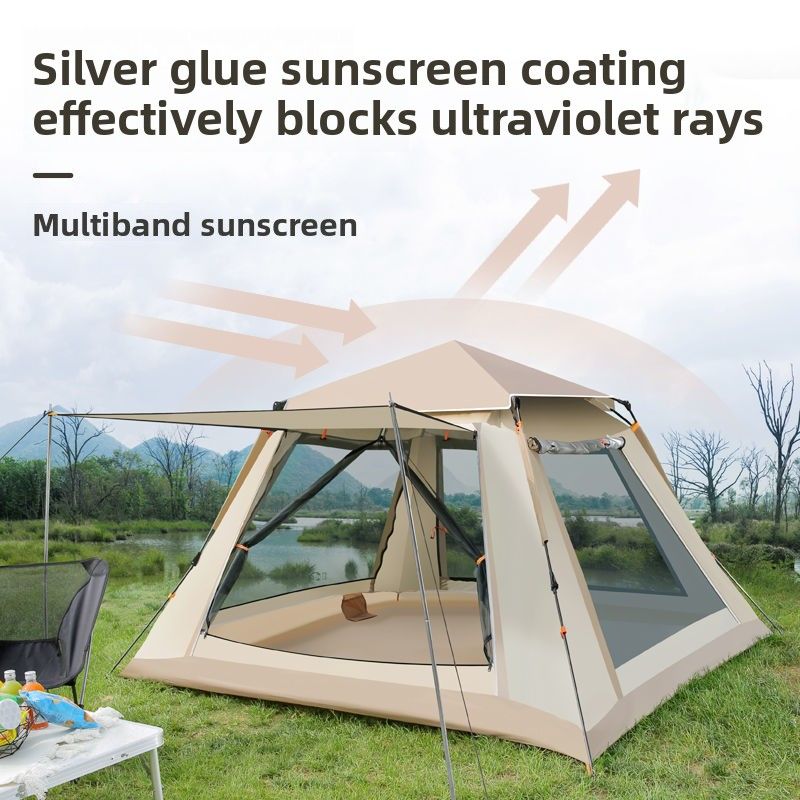 Tenda da campeggio per esterni, pieghevole, portatile, automatica, antipioggia, per picnic in famiglia, da viaggio, con protezione solare_voghion.com